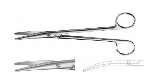 МАЙО НОЖИЦІ КРУГЛ. ТУПІ ВИГНУТІ 210MM